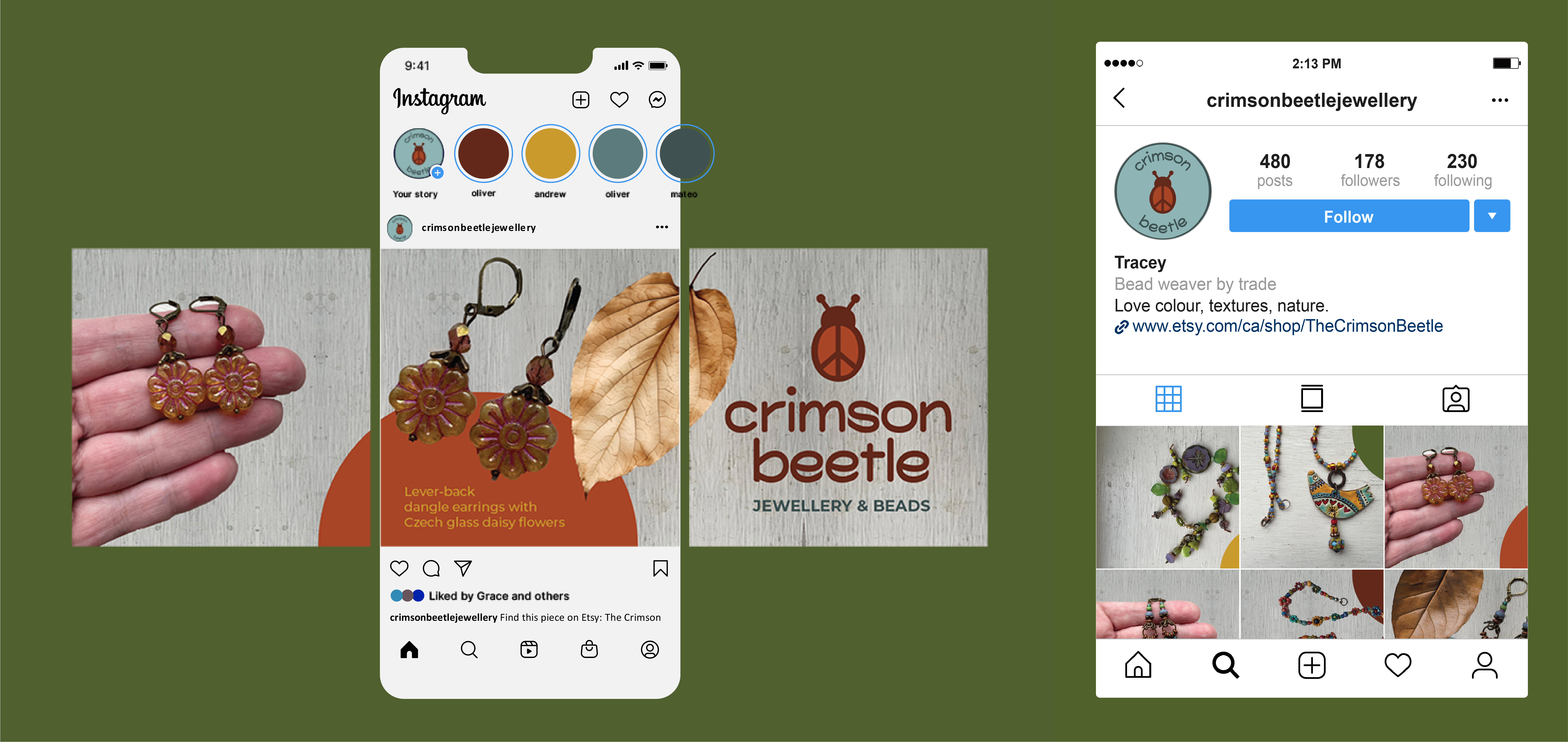 instagram mockup with logo