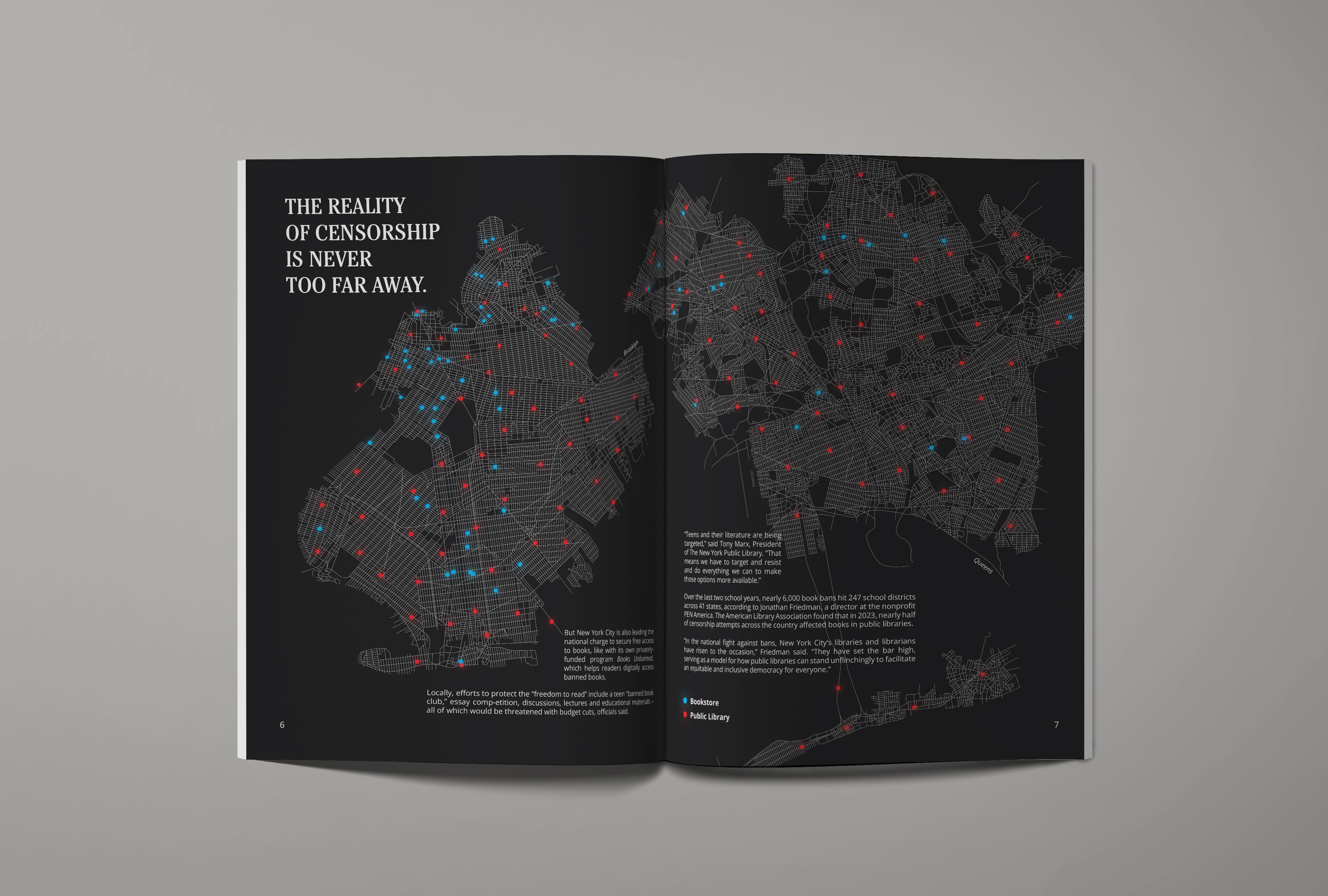 mockup of citadel of books spread
