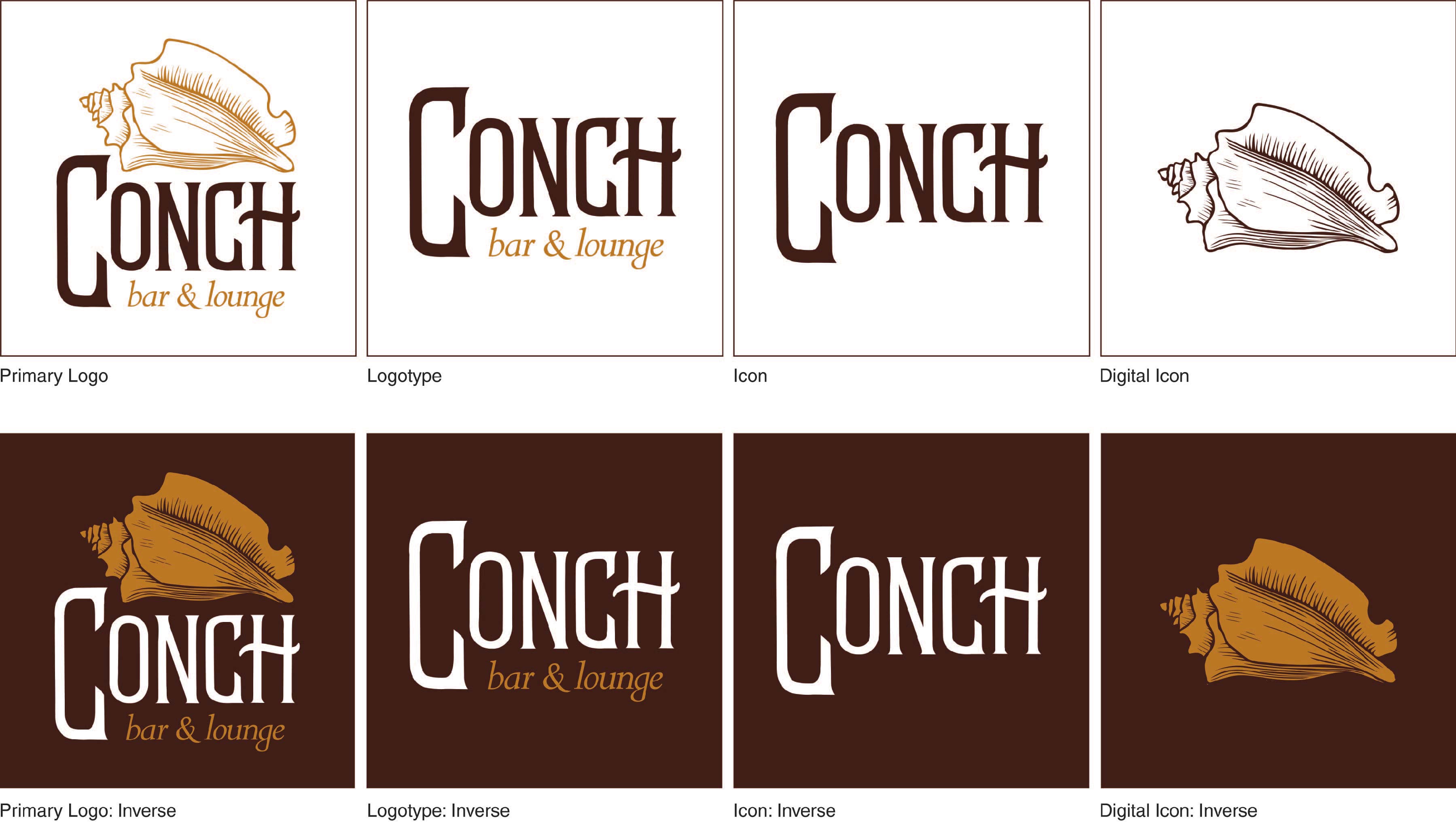 conch logo variations
