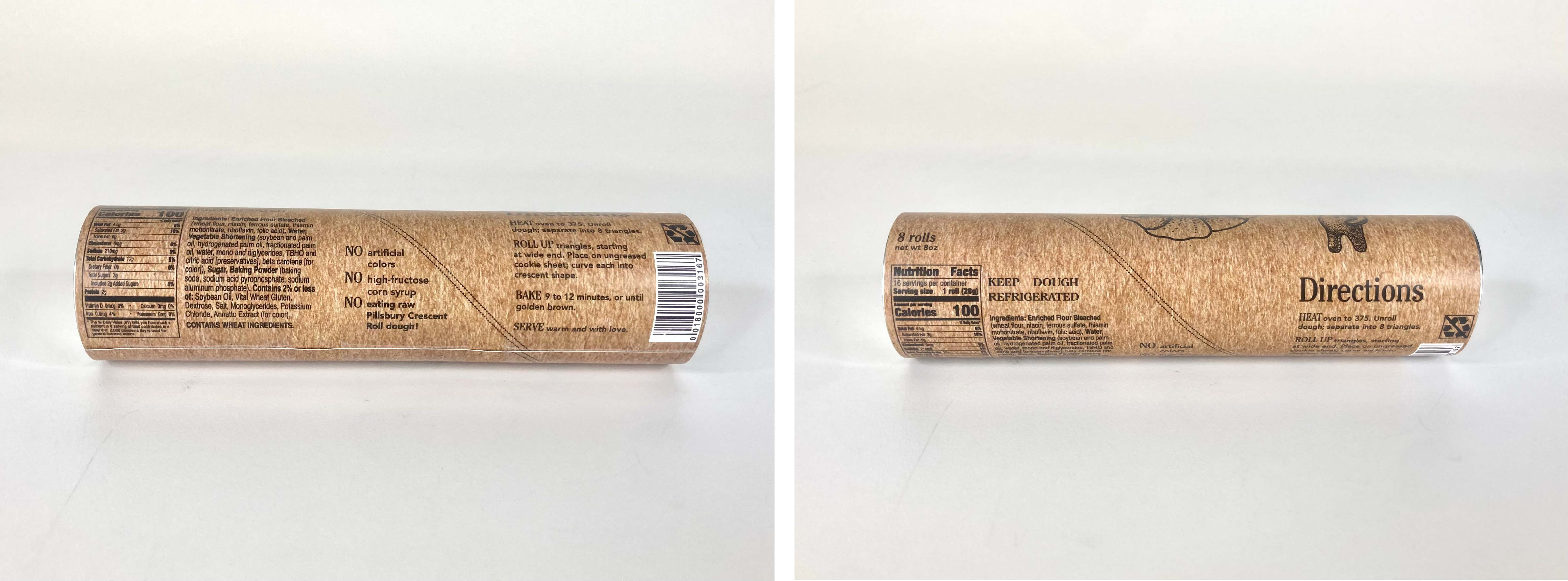 two images of back of pillsbury roll