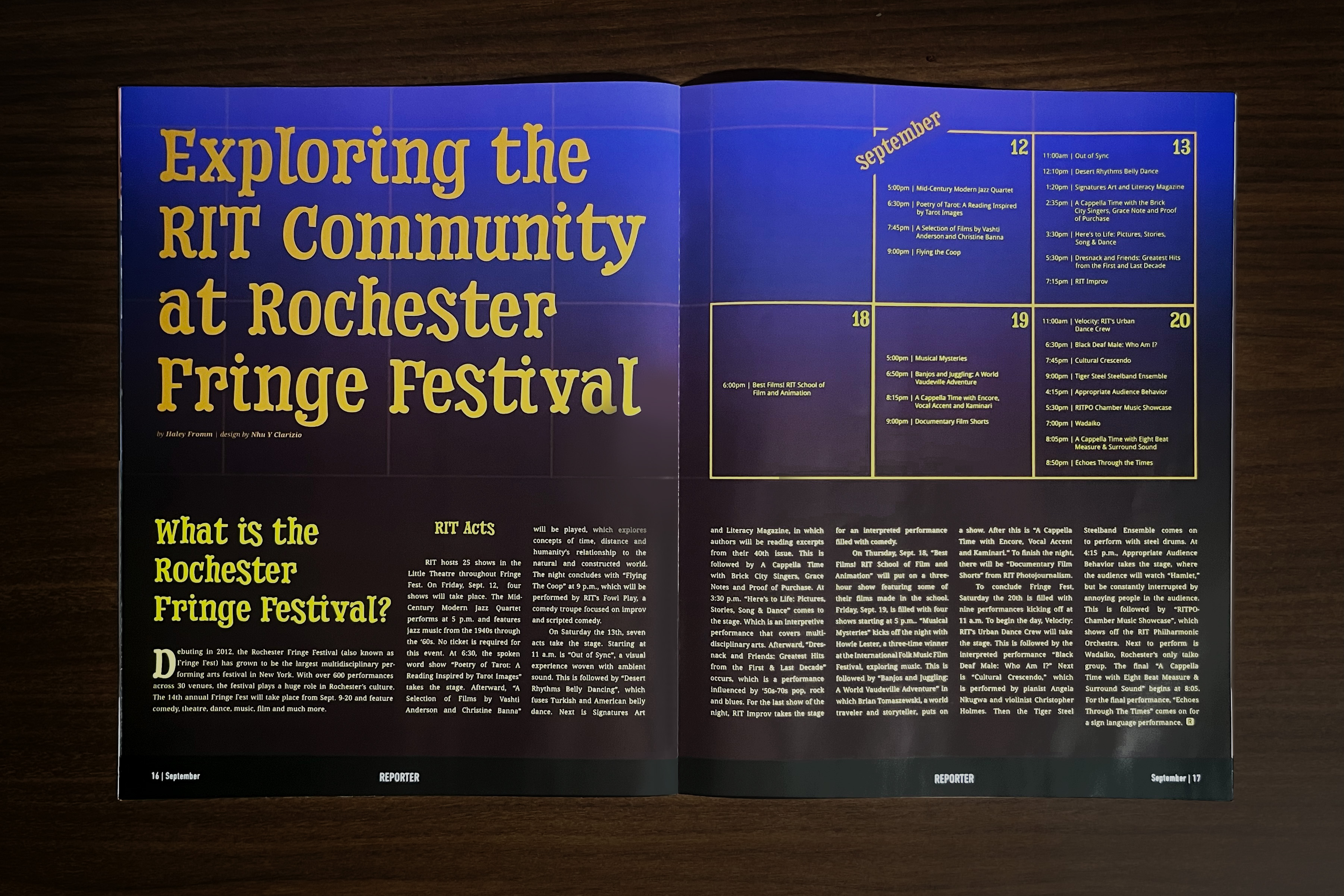editorial spread - festival calendar