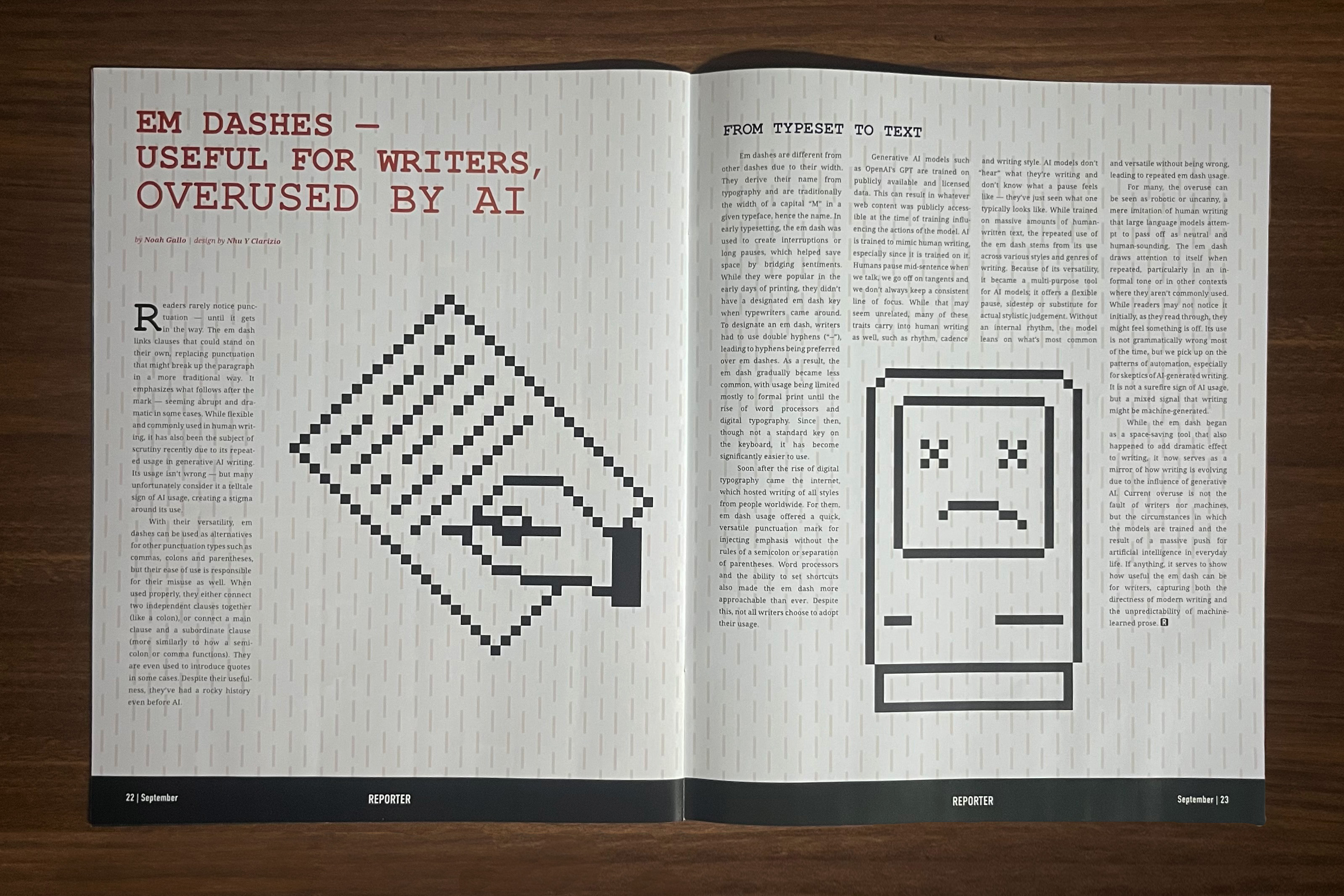 editorial spread - em dash article